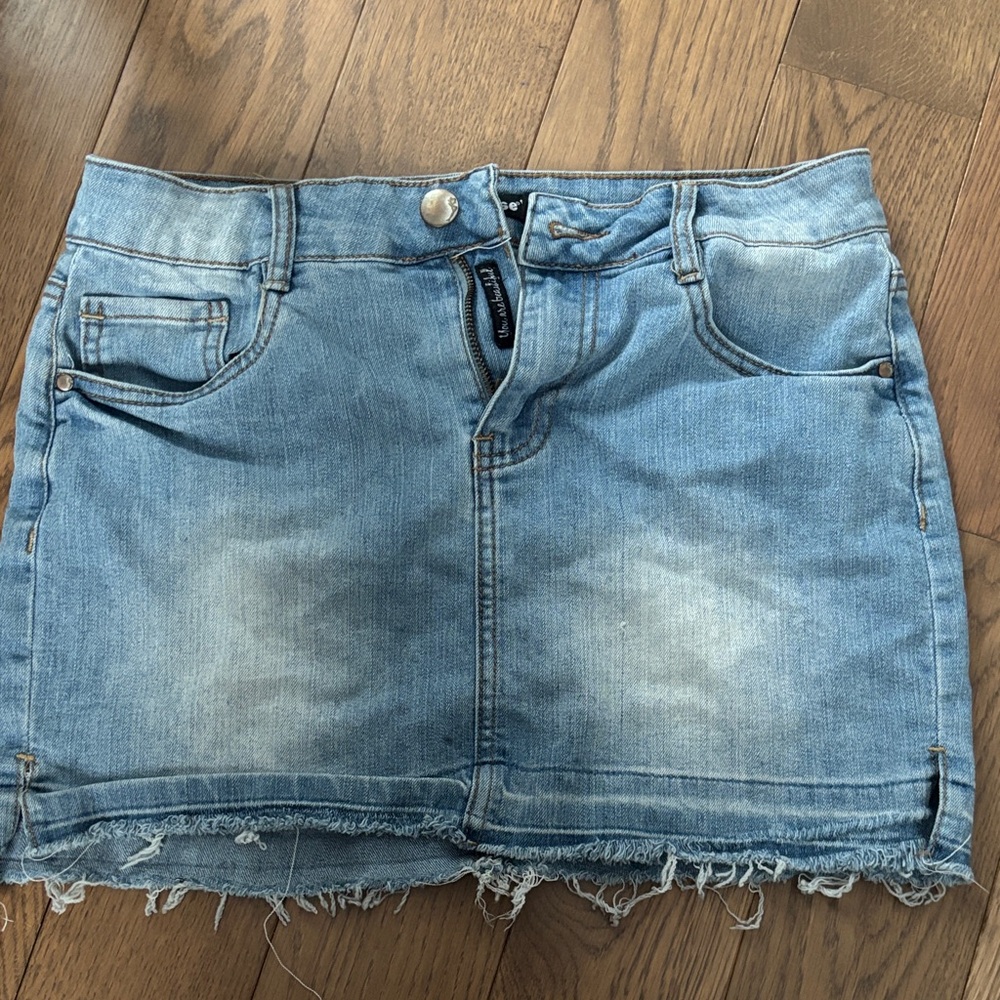Dollhouse Light Blue Denim Mini Skirt